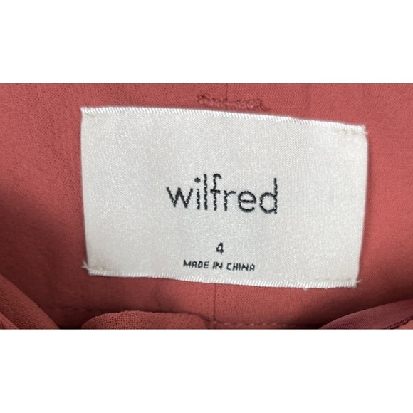 Aritzia Wilfred NWT Tie Front Pants Warm Sienna Red Rouge Sienna Chaud Women's 4 - Picture 8 of 11